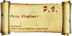 Prix Vladimir névjegykártya